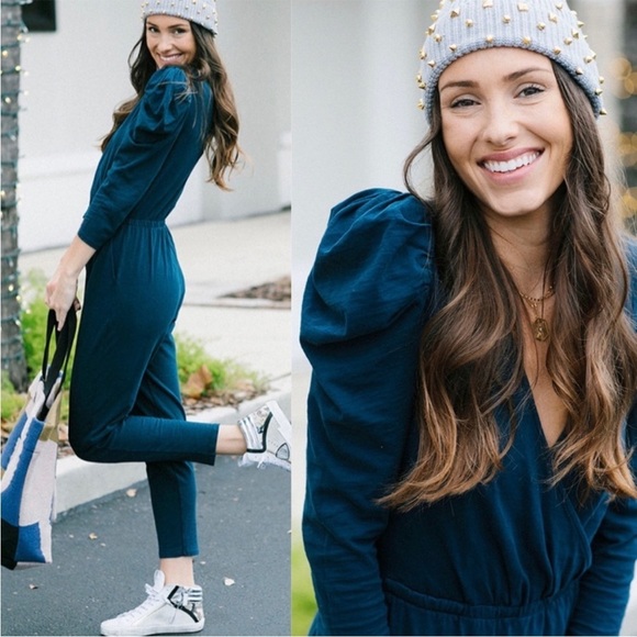 Anthropologie Nation LTD Ronda Jumpsuit Long Sleeve Puff Shoulder Made in Peru M - Picture 7 of 16